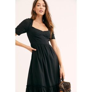 Free People Frances Midi Dress Black Large